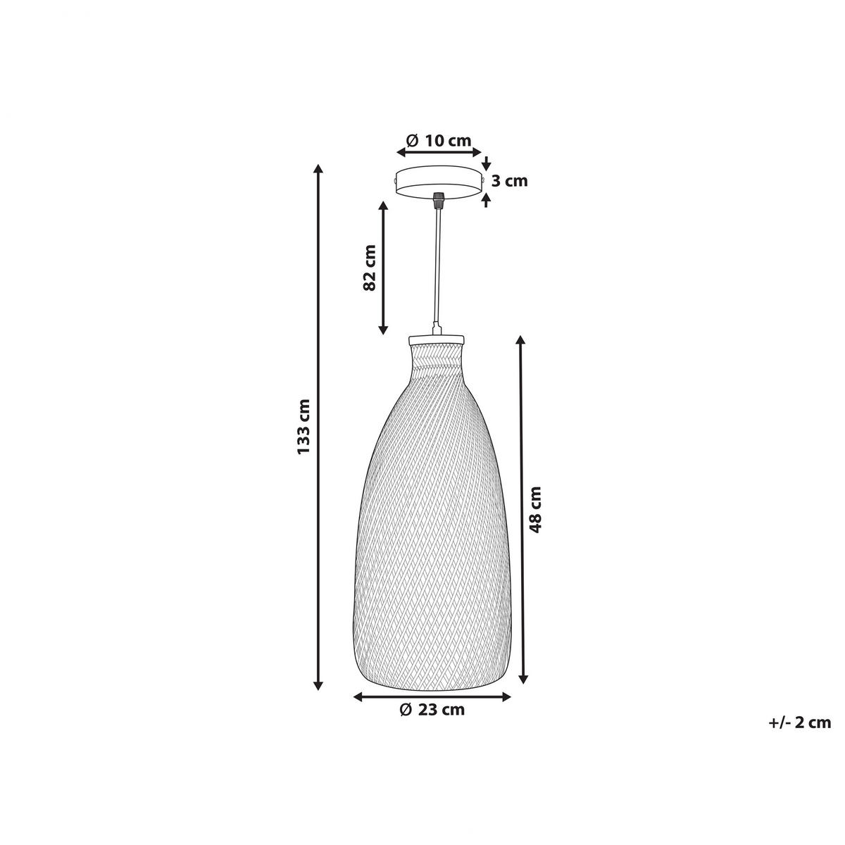 HÄNGELEUCHTE Lwela 23/23/48 cm - Hellbraun, Holz (23/23/48cm) - Beliani