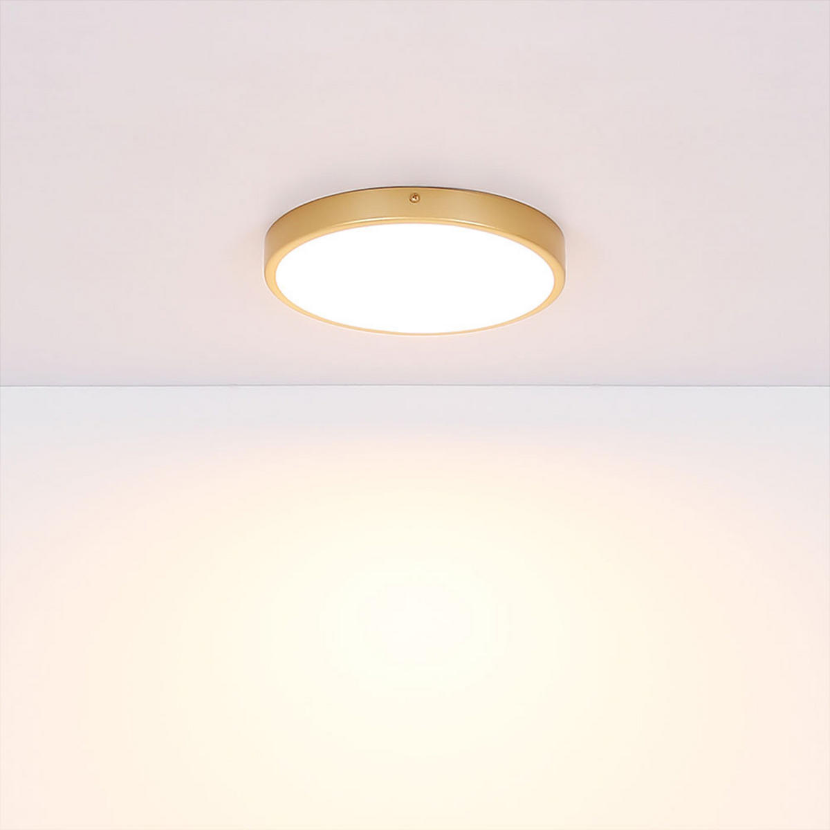 LED DECKENLEUCHTE Metall Messing Opal - Messingfarben, Metall (45/45/3cm) - Globo Lighting