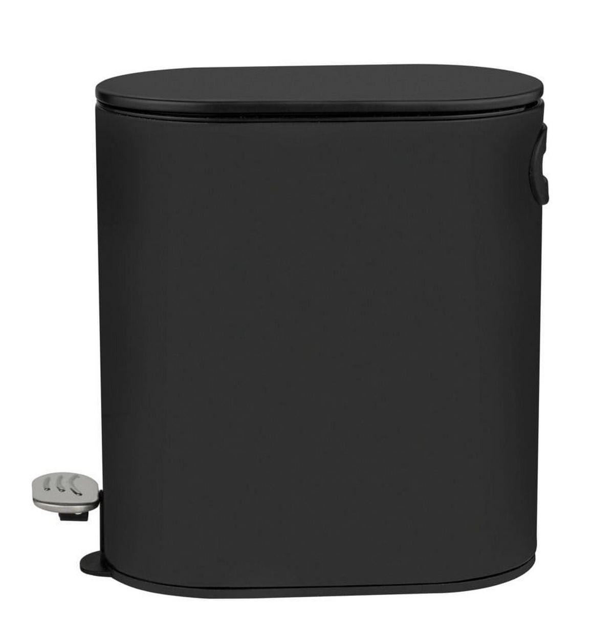 BADMÜLLEIMER 5 Liter Collungo 29,5/14/28,5 cm - Schwarz, Metall (14/28.5/29.5cm) - Wenko
