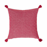 DEKOKISSEN Porto 45/45 cm rot mit Quasten - Rot, Textil (45/45cm) - Homescapes