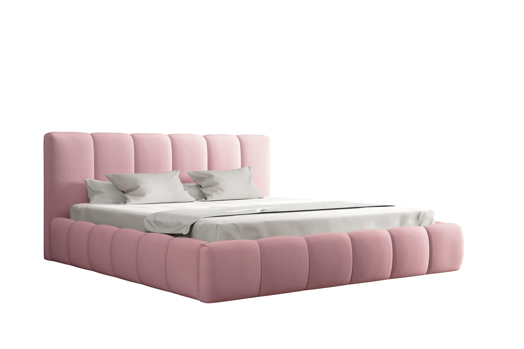 POLSTERBETT Giulia Magic Velvet Komplett - Rosa, Holzwerkstoff/Textil (200/200cm) - Fun Möbel