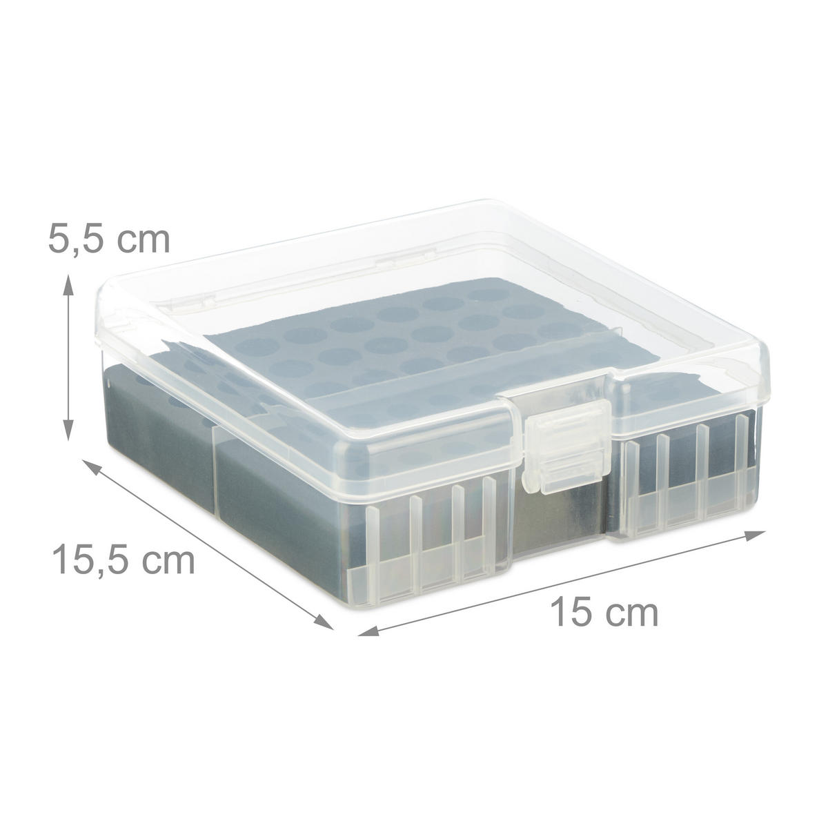 BATTERIEBOX - Multicolor, Kunststoff/Textil (15/5.5/15.5cm) - Relaxdays