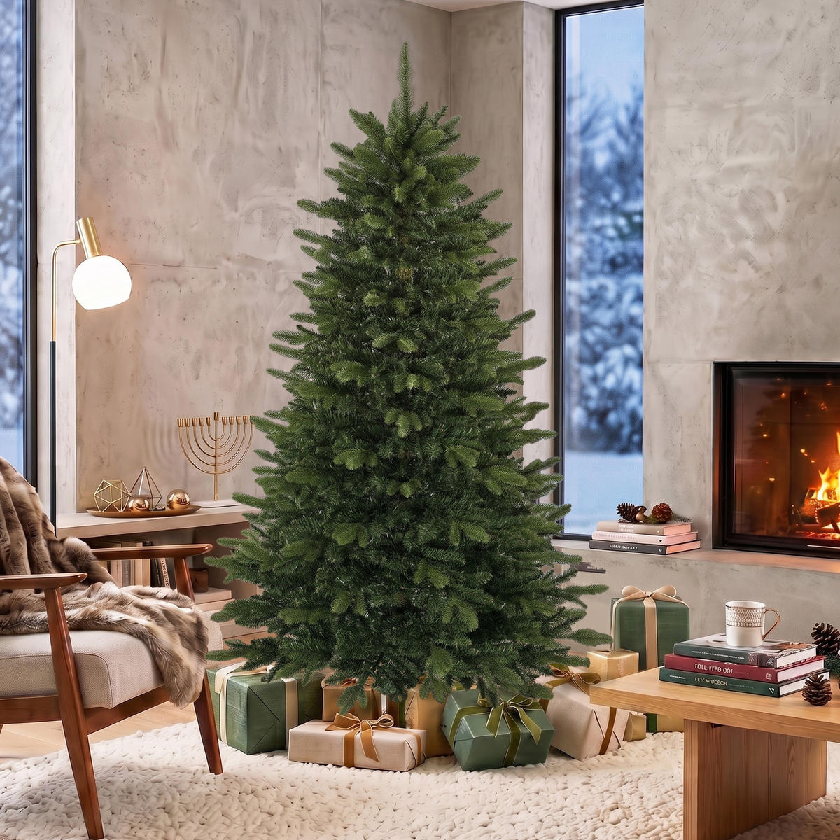 WEIHNACHTSBÄUME Grün 120.0/120.0/180.0cm - Grün, Kunststoff (180cm)