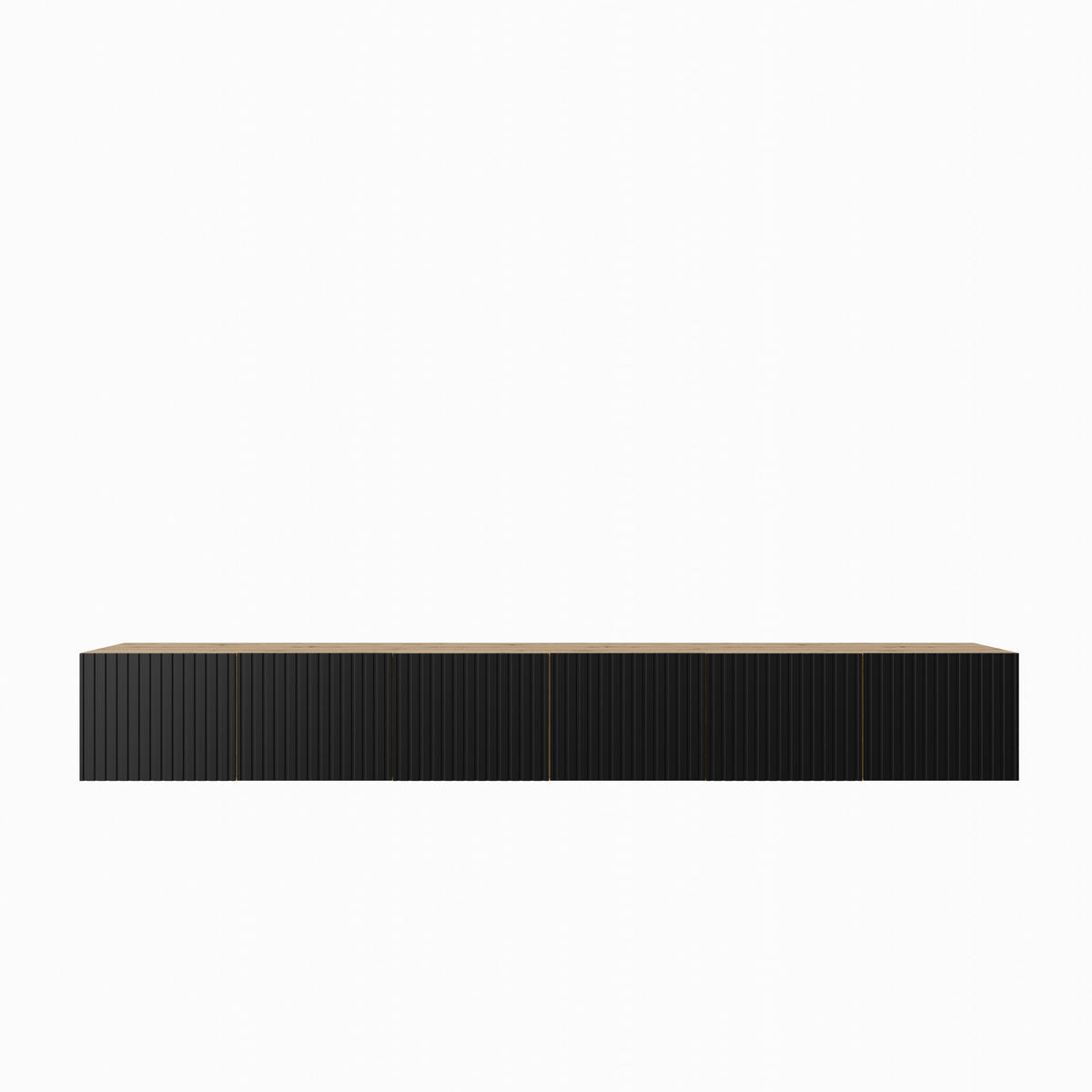 TV-SCHRANK Mio 300 cm, sechstürig, artisan, schwarz - Schwarz/Eiche Artisan, Kunststoff (300/41/40cm) - Margaret Hadas24