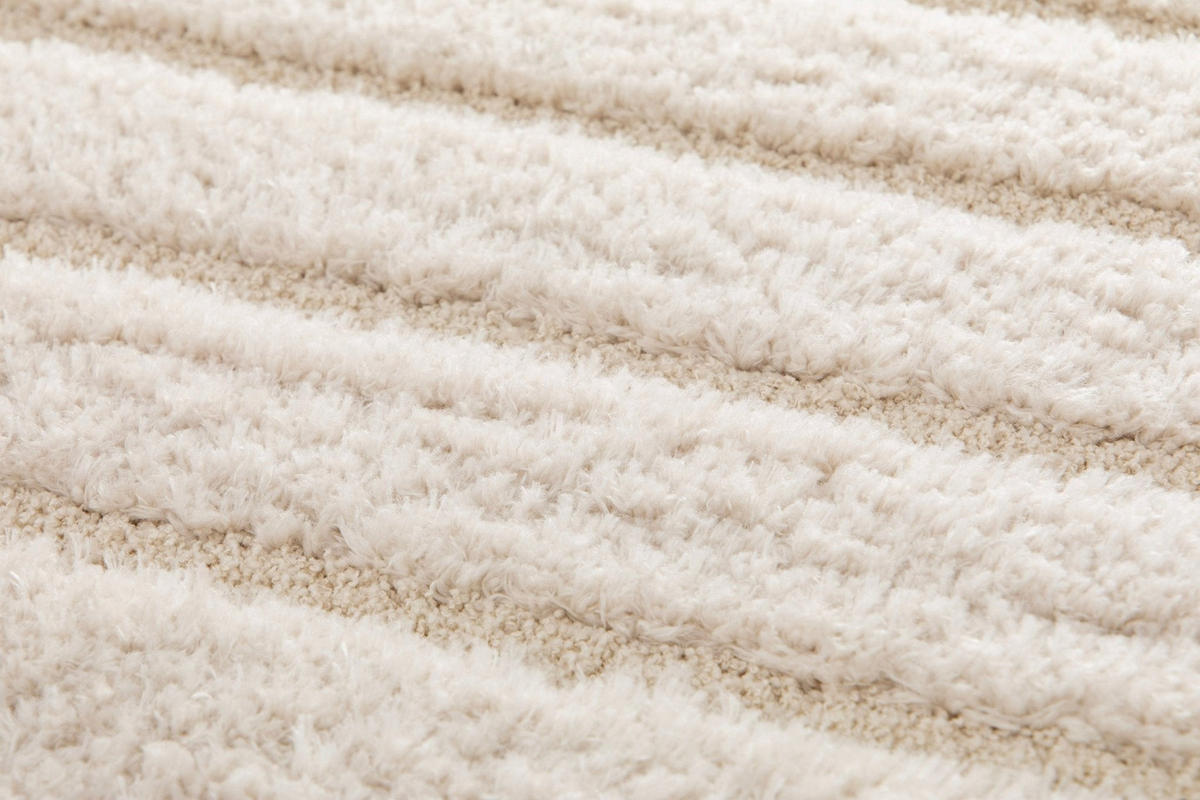 TEPPICH weich mit Relief aus recyceltem Polyester weiss - Weiß, Textil (200/290cm) - AFK Living