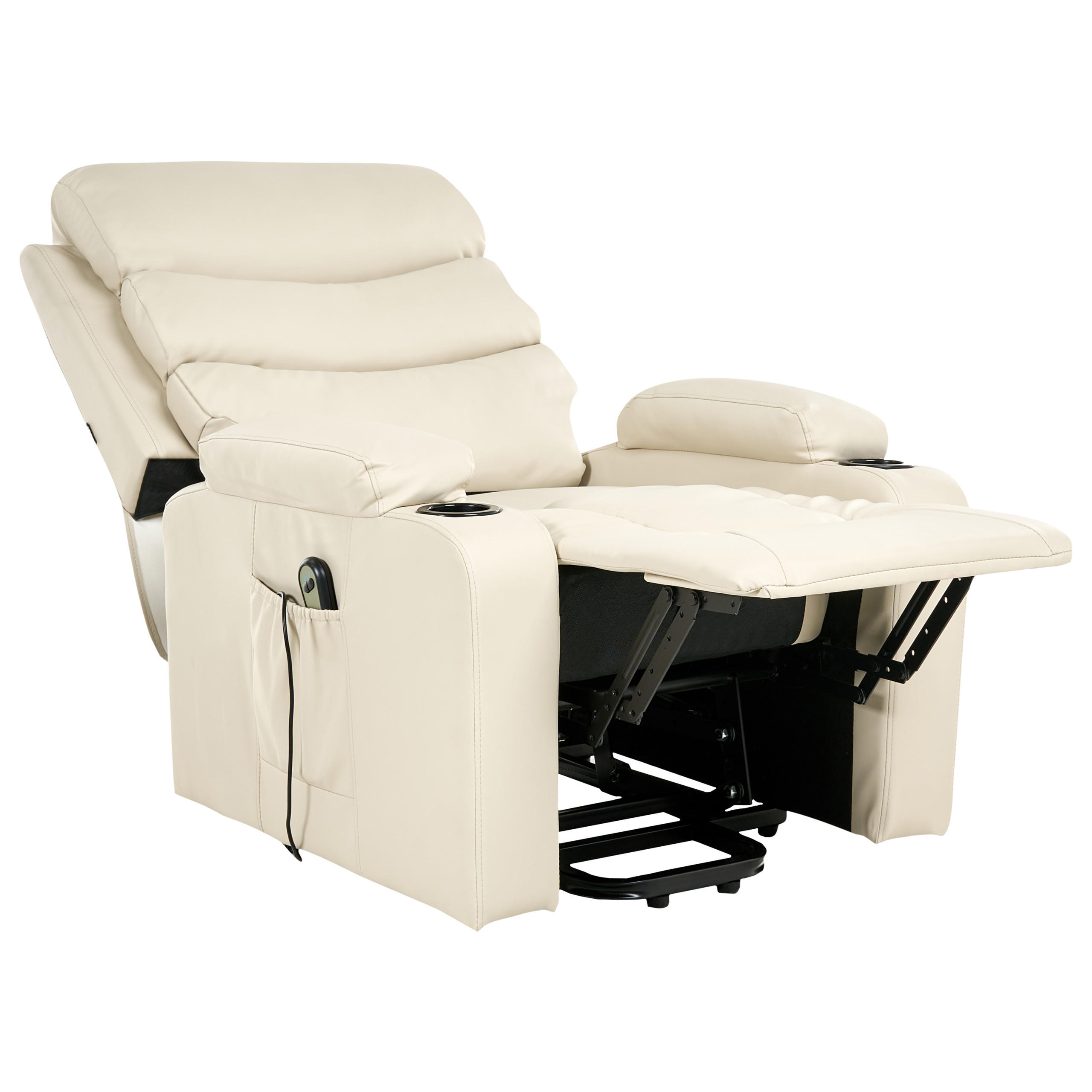 ELEKTRISCHER-FERNSEHSESSEL Kunstleder Beige Eter - Beige, Kunststoff (79/105/91cm) - Beliani