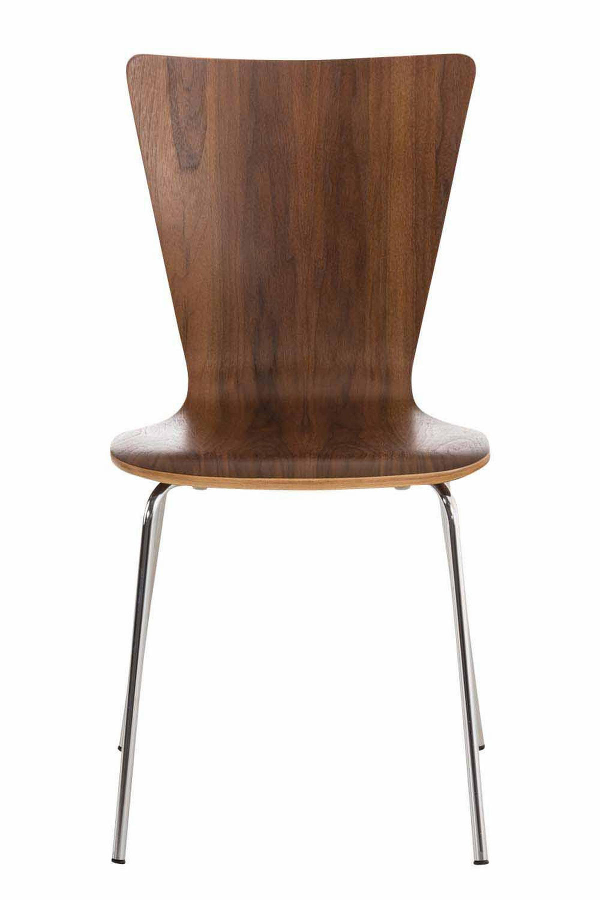 BESUCHERSTUHL 8er Set Holz walnuss - Walnussfarben, Holz/Metall (43/84/50cm) - CLP