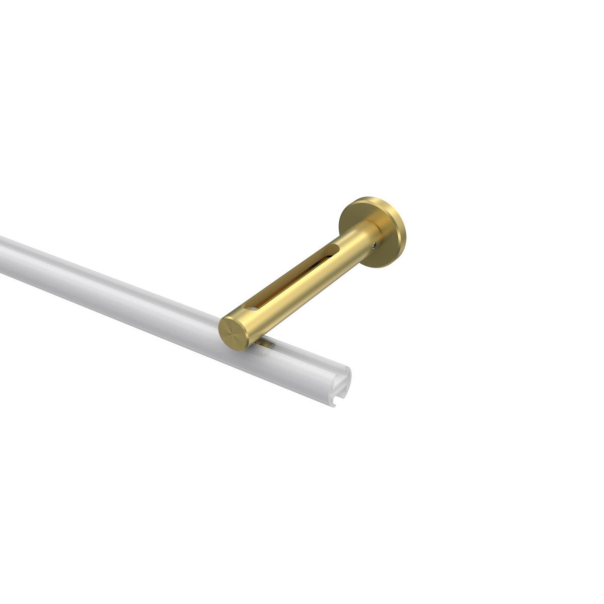 TRÄGER FÜR GARDINENSTANGEN INNENLAUF 20 mm Ø, Siteno Langloch 1 bis 3-läufig, Messing-Optik - Messingfarben, Metall (13/4/4cm) - INTERDECO