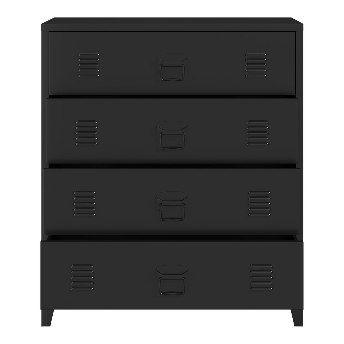 METALLSCHRANK Hämeenlinna - Schwarz, Metall (80/92/40cm) - [en.casa]