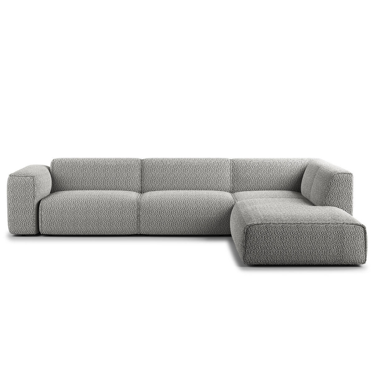 3-SITZER ECKSOFA mit Recamiere - Schwarz/Grau, Kunststoff/Textil (295/231cm) - home24