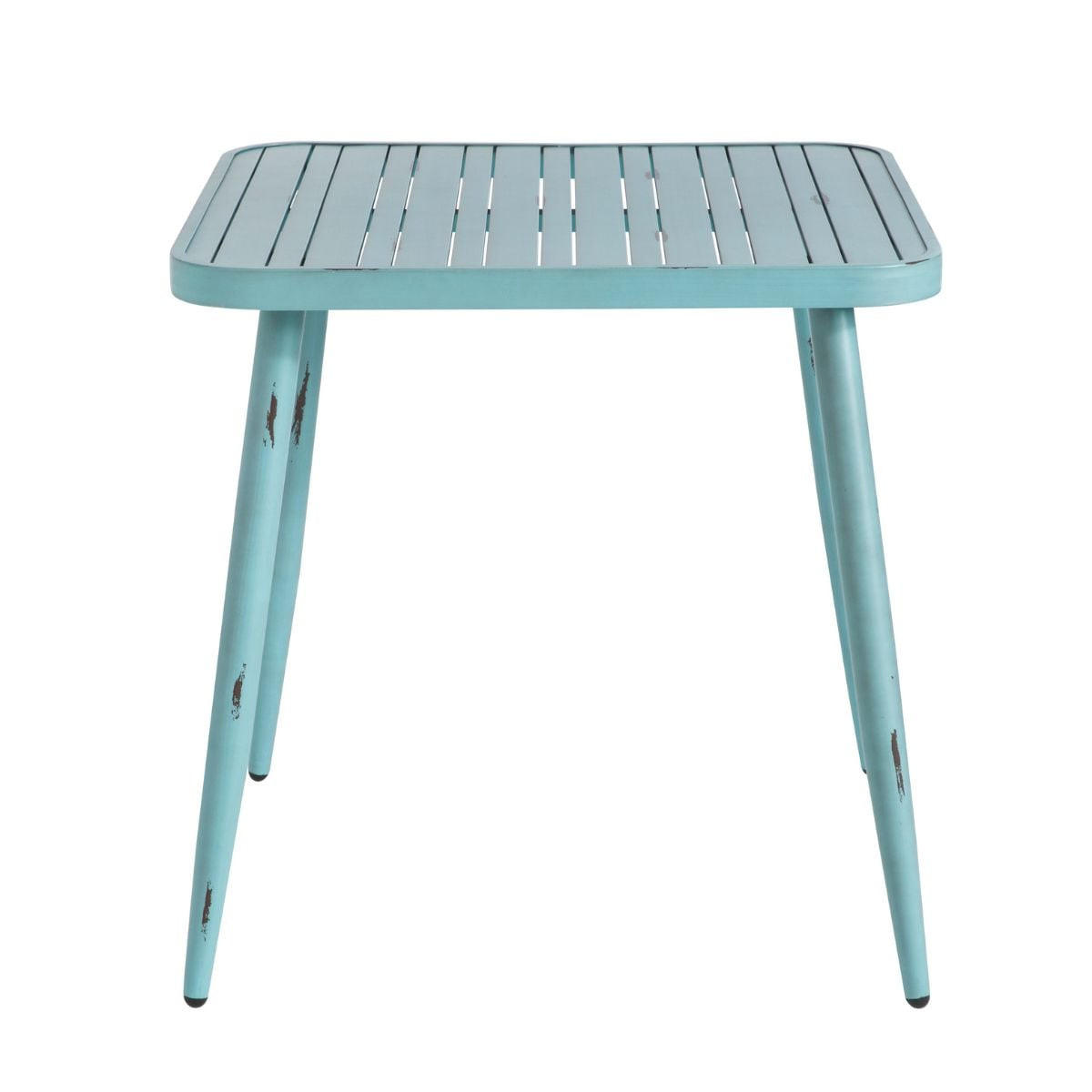 QUADRATISCHER Gartentisch aus Aluminium Blau 75 cm - Blau, Metall (12/75/76cm) - Signature