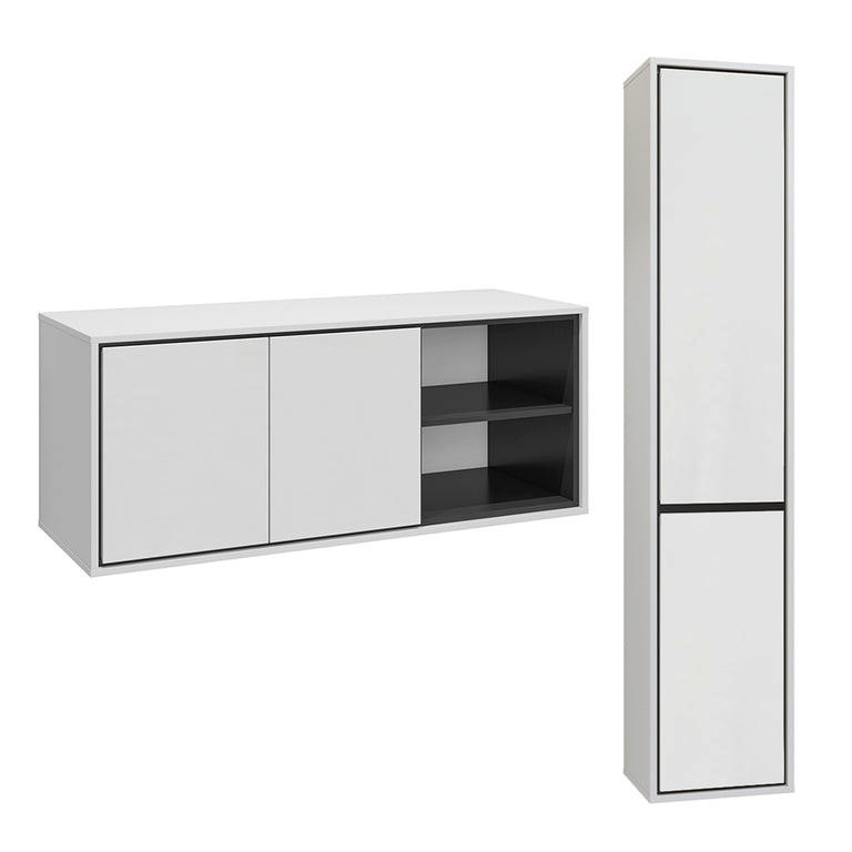 SKŘÍŇKA POD UMYVADLO 120cm Sophéa 2er-Set Bílá - bílá, kompozitní dřevo (120/50.8/48cm) - Petits-meubles