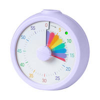 TIMER lila regnbågsmönster 60 min - Lila, Plast (9/9.5/4.5cm) - Relaxdays