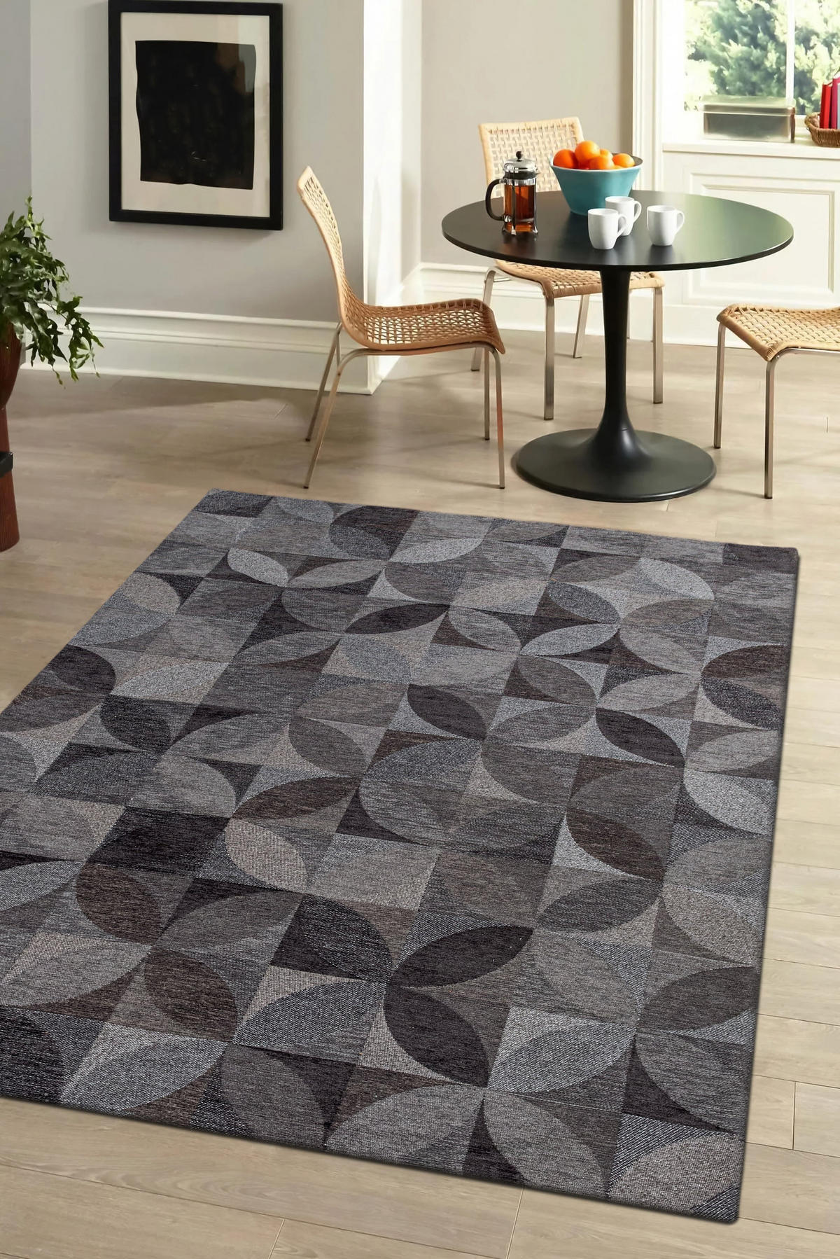 TEPPICH modern In-/Outdoor Flachgewebe ROSEBUD Schwarz 240x340 cm - Schwarz, Textil (240/340cm) - Novatrend