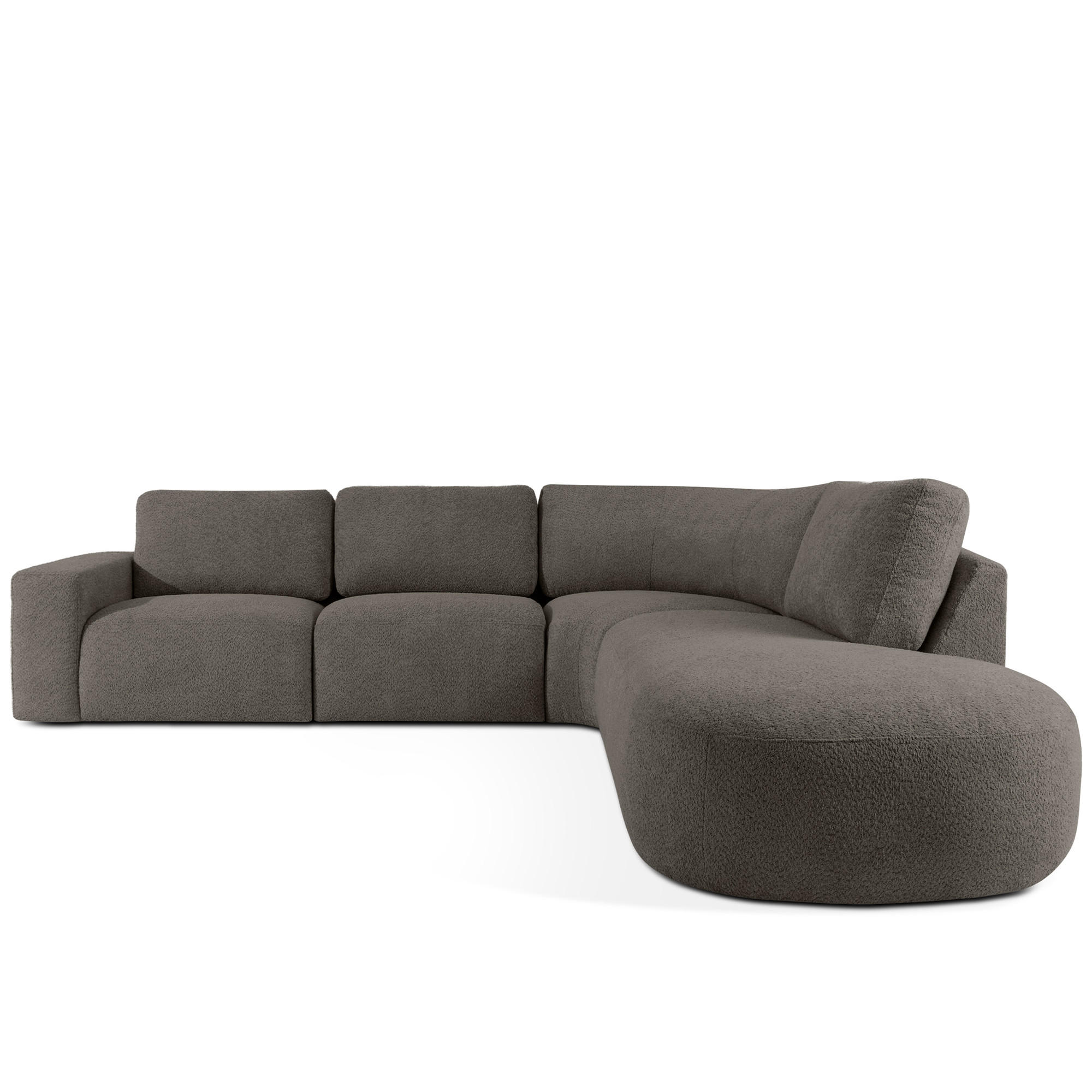ECKSOFA RECHTS ZUCCO, Dunkelbraun - Dunkelbraun, Holz/Holzwerkstoff (304/293cm) - KONSIMO®
