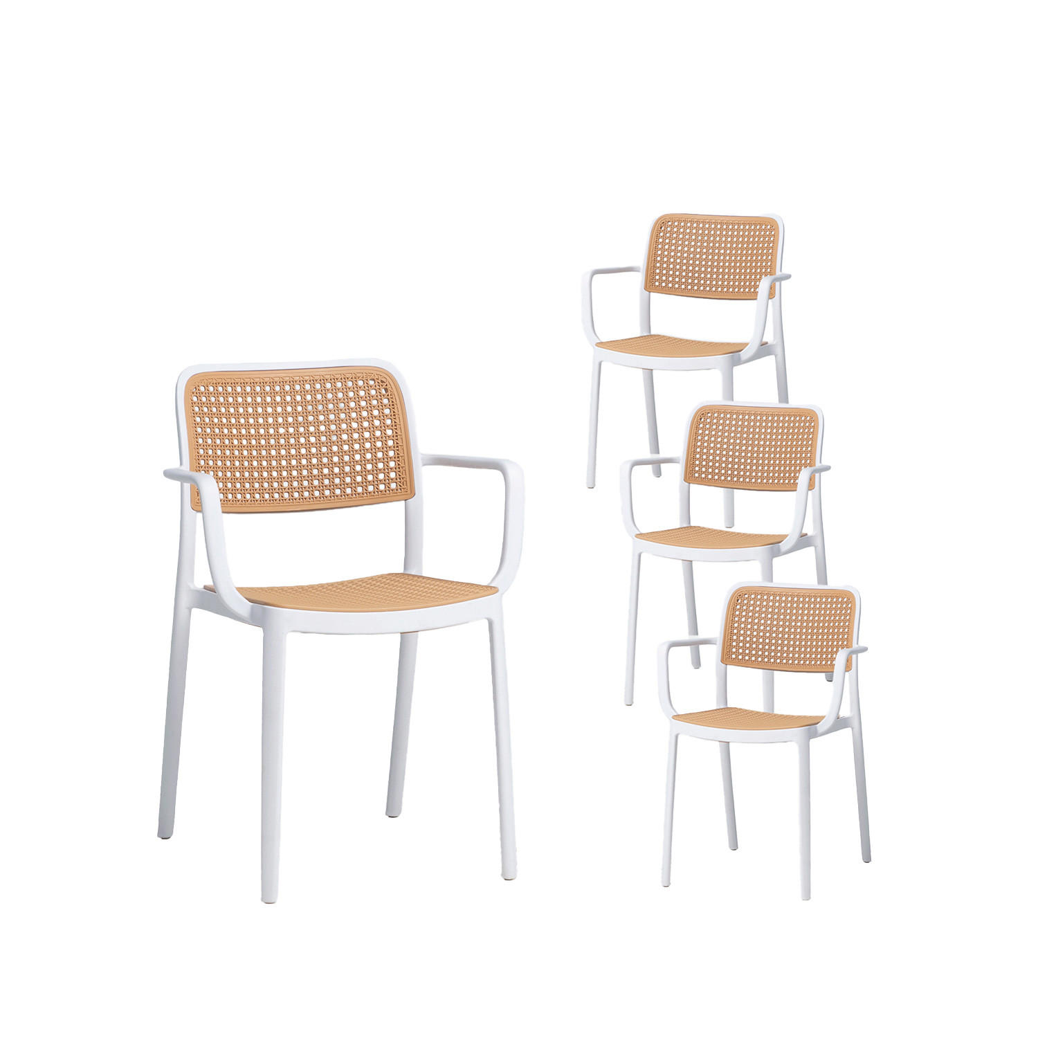 GARTENSTUHL Kaira Zweifarbig 57 cm x 81 cm 4er-Set - Multicolor, Kunststoff (57/81/54cm) - Klast Home