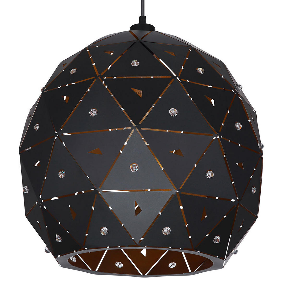 HÄNGELEUCHTE Metall Schwarz Kristall - Schwarz, Metall (40/40/120cm) - Globo Lighting