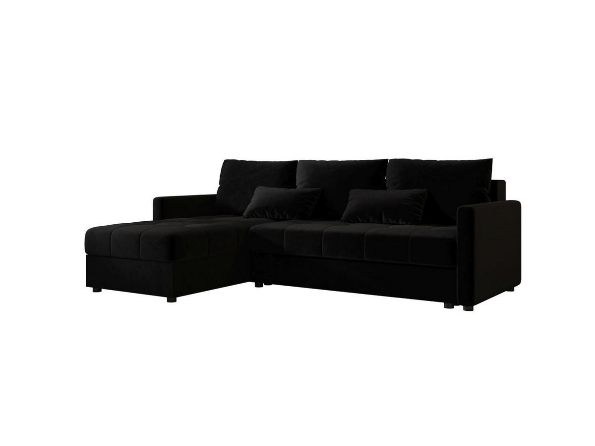 ECKSOFA MOS L BIS Itaka 15 Links mit Schlaffunktion - Schwarz, Textil (220/143cm) - Bedante