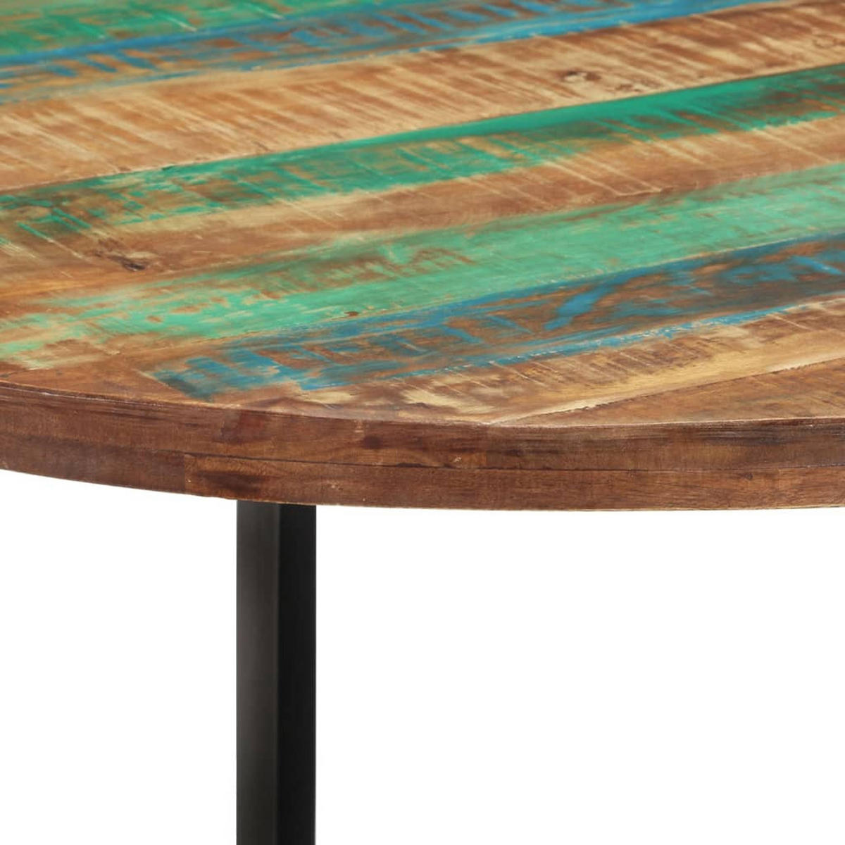 ESSTISCH, Runden, 110/75 cm, aus Recyceltes Massivholz und Eisen - Multicolor, Holz (110/110/75cm) - vidaXL
