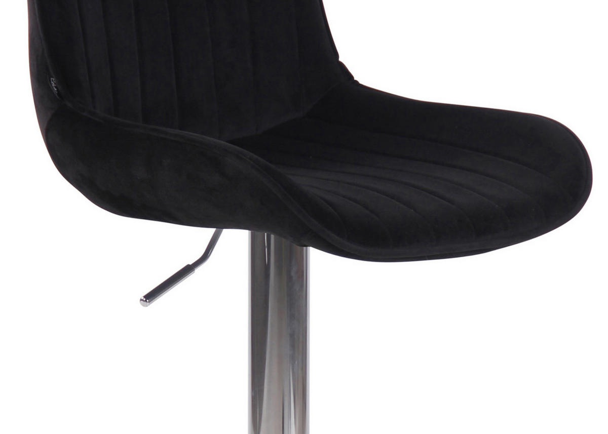 BARHOCKER Lento Gestell Metall in Chromoptik Samt Schwarz - Chromfarben/Schwarz, Textil/Metall (50/108/50cm) - TPFLiving