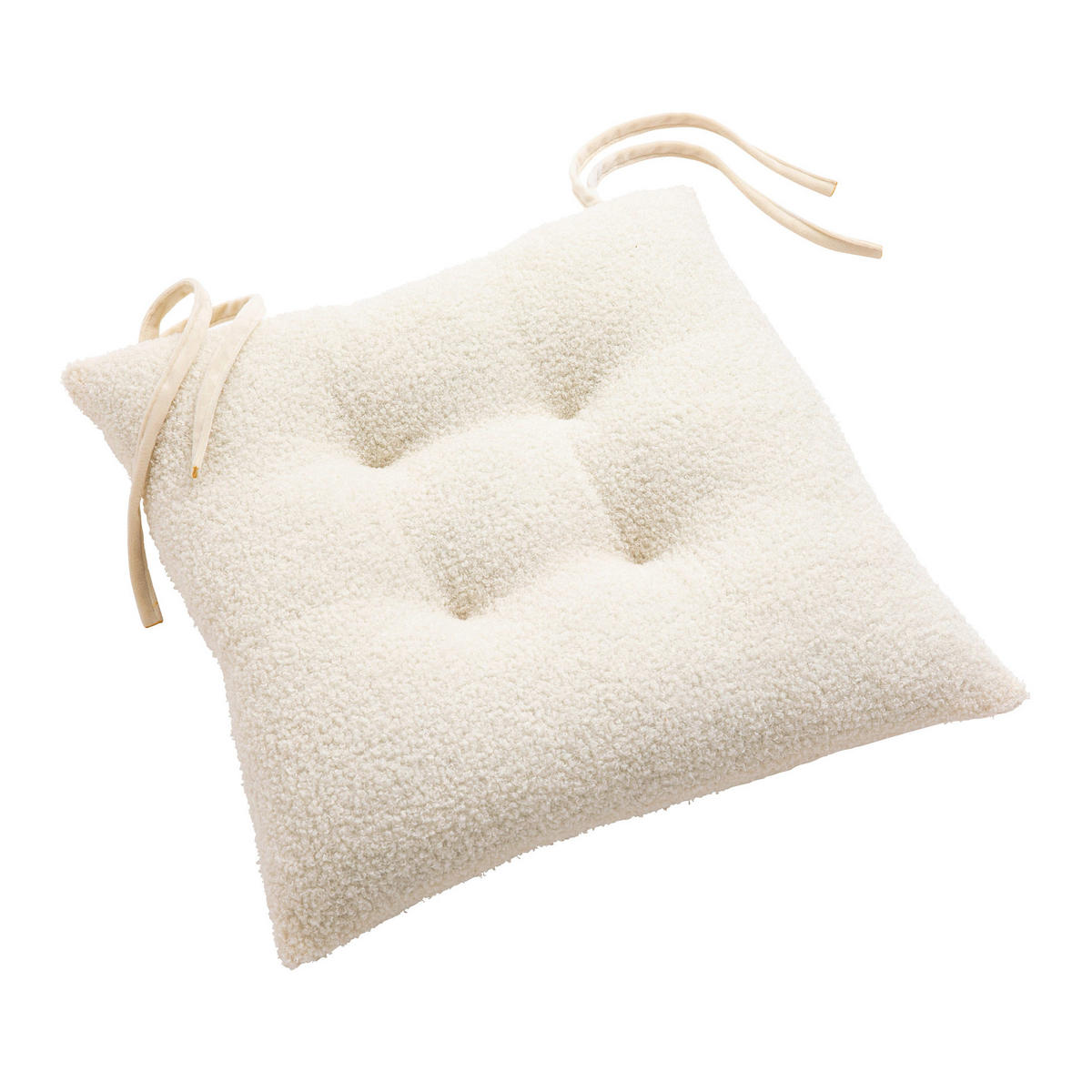 STUHLKISSEN mit Steppnaht Wooly Beige 38/38/6 cm - Beige, Textil (38/38/6cm) - Douceur d´intérieur