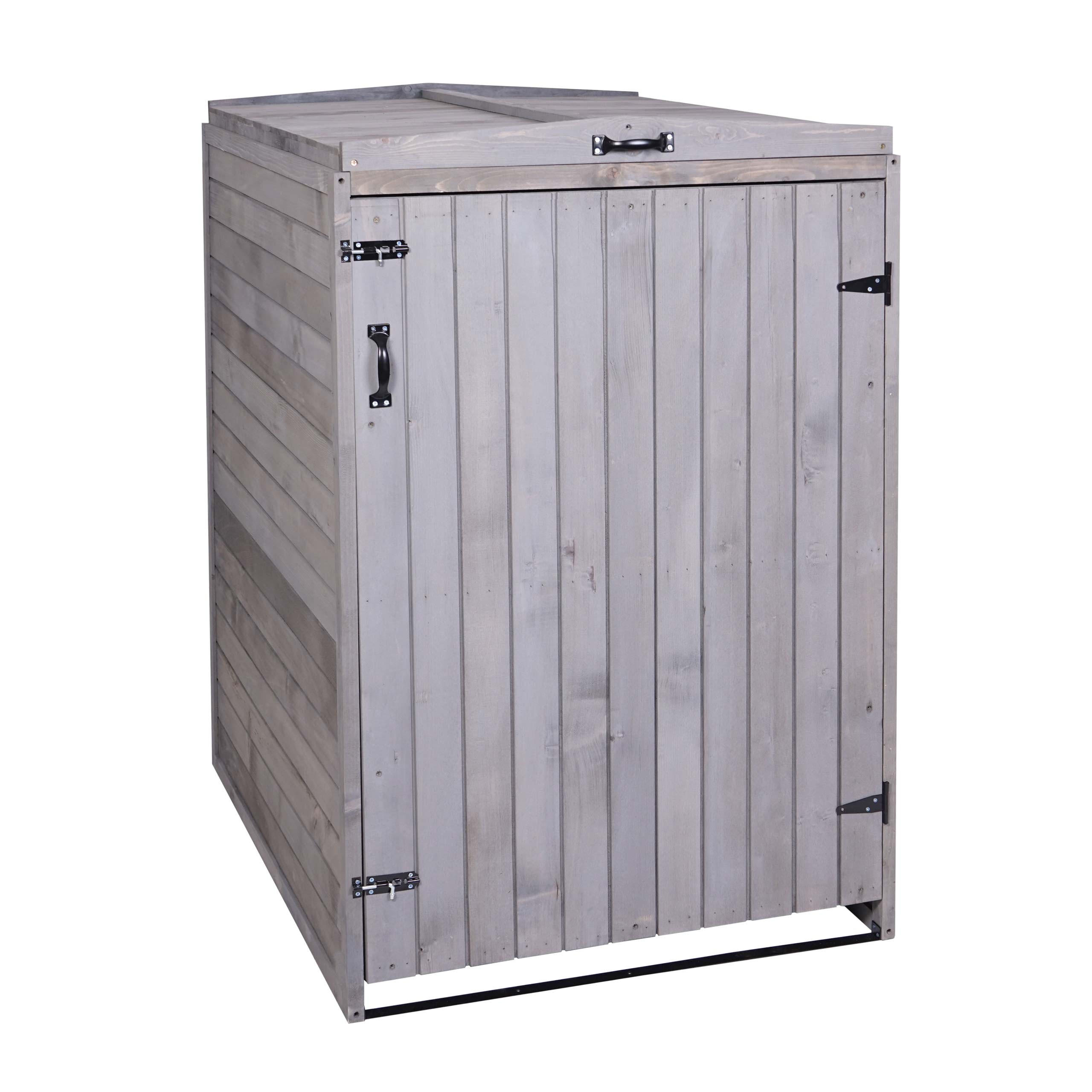 1ER-/2ER-MÜLLTONNENVERKLEIDUNG Anthrazit, Grau - Anthrazit/Grau, Holz (79/126/98cm) - MCW