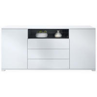 SIDEBOARD Skadu Schwarz Hochglanz - Schwarz Hochglanz, Holzwerkstoff (166.5/75.5/35cm) - Vladon
