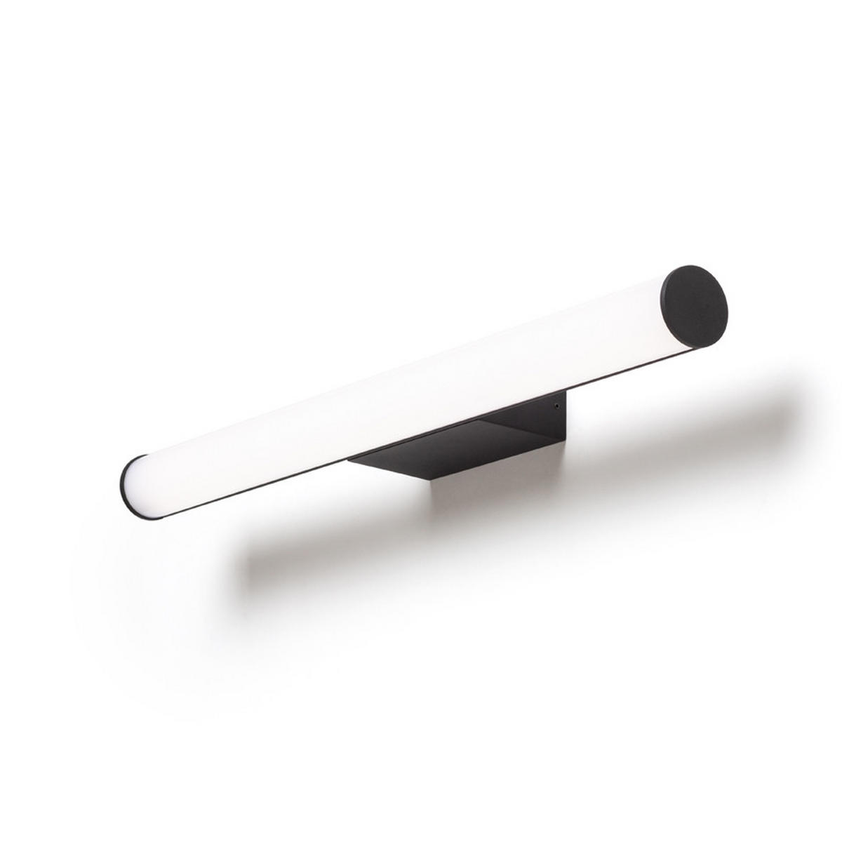 DECKENLEUCHTE CASSAMBA 60 Schwarz milchfarbenes Acryl 12 W IP44 - Schwarz, Kunststoff (49/49/20cm) - Rendl