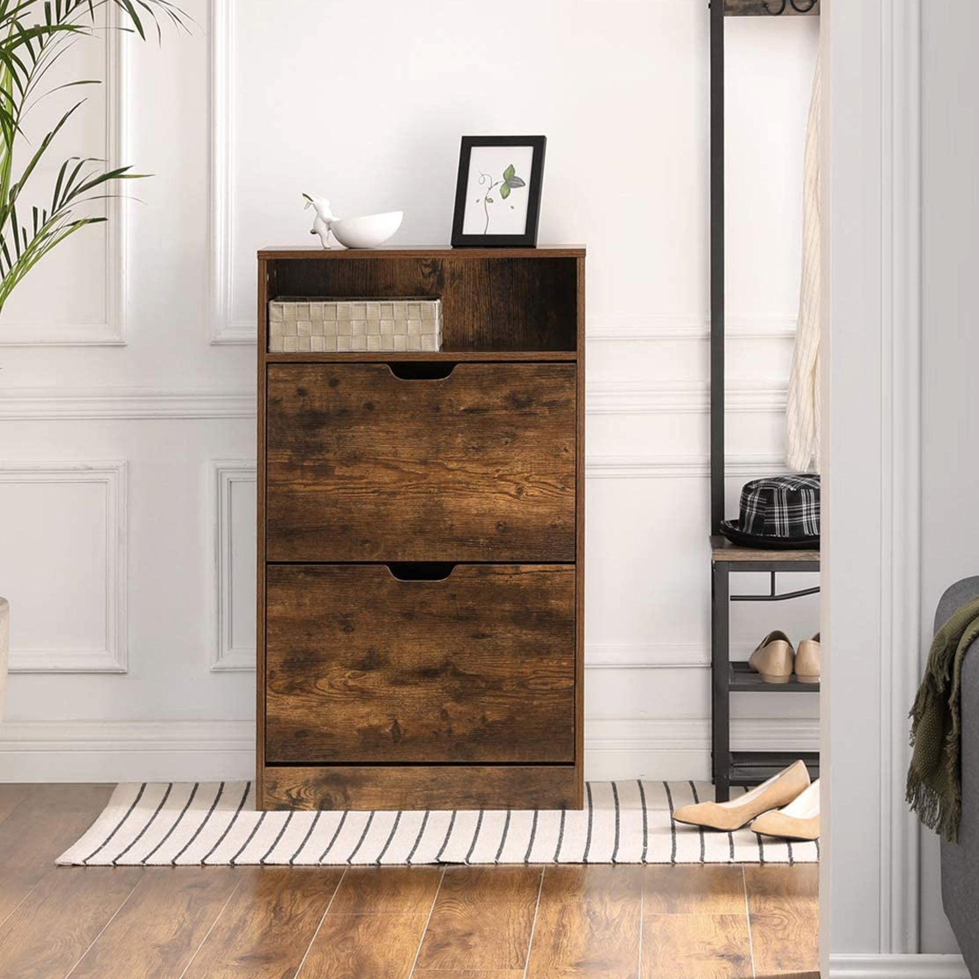 SCHUHSCHRANK - Braun, Holzwerkstoff (24/102/60cm) - Hansiro