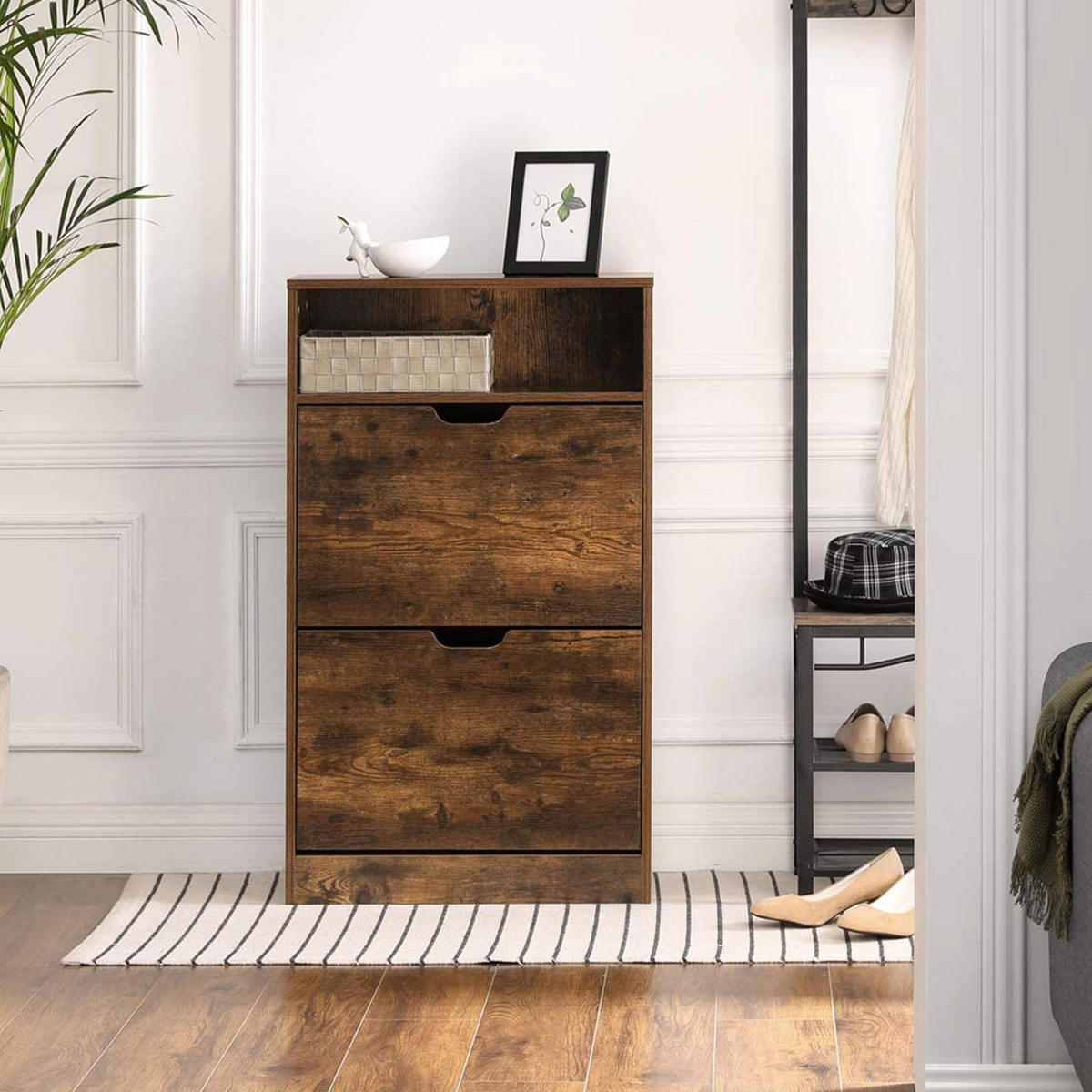SCHUHSCHRANK - Braun, Holzwerkstoff (24/102/60cm) - Hansiro