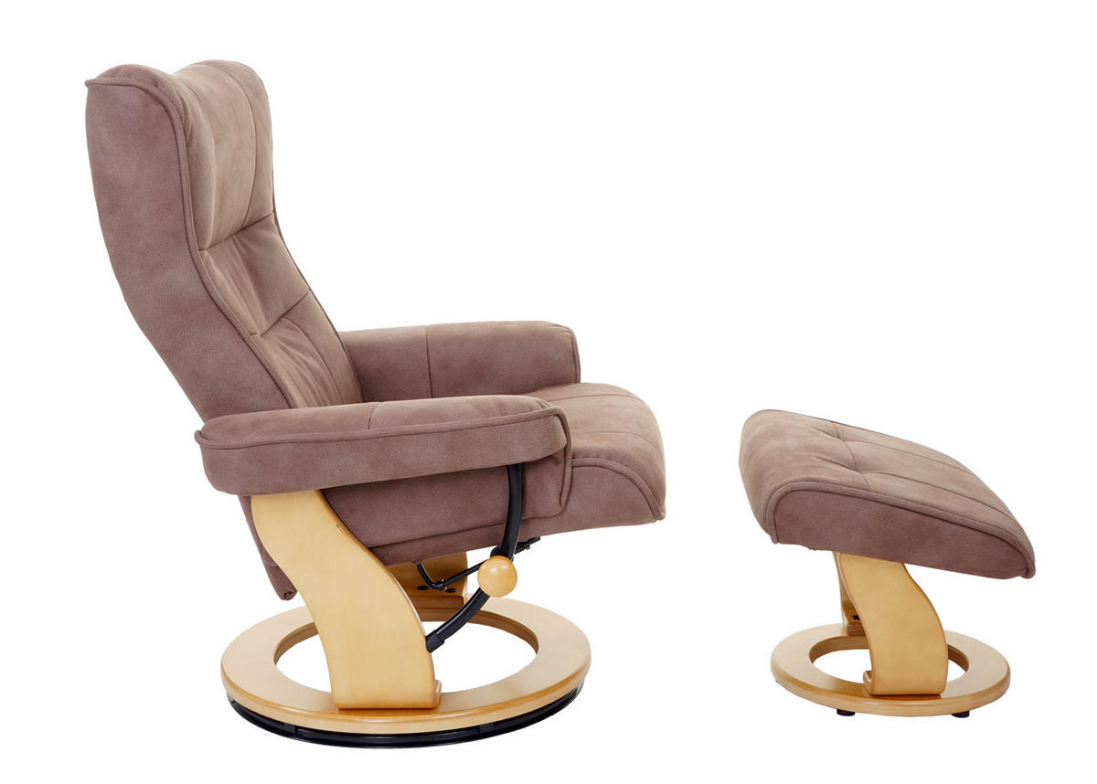 RELAXSESSEL MIT HOCKER Braun - Braun, Textil (85/104/117cm) - MCA