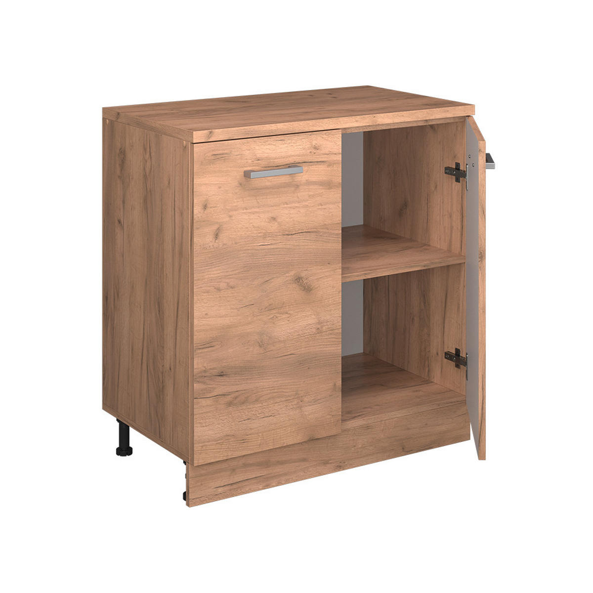 KUHINJSKA OMARA ZA POŠEVNE STREHE R-Line, Zlati hrast z močjo, 80 cm brez naklona z 2 vrati - medeni hrast, leseni material (80/83.8/46cm) - Vicco