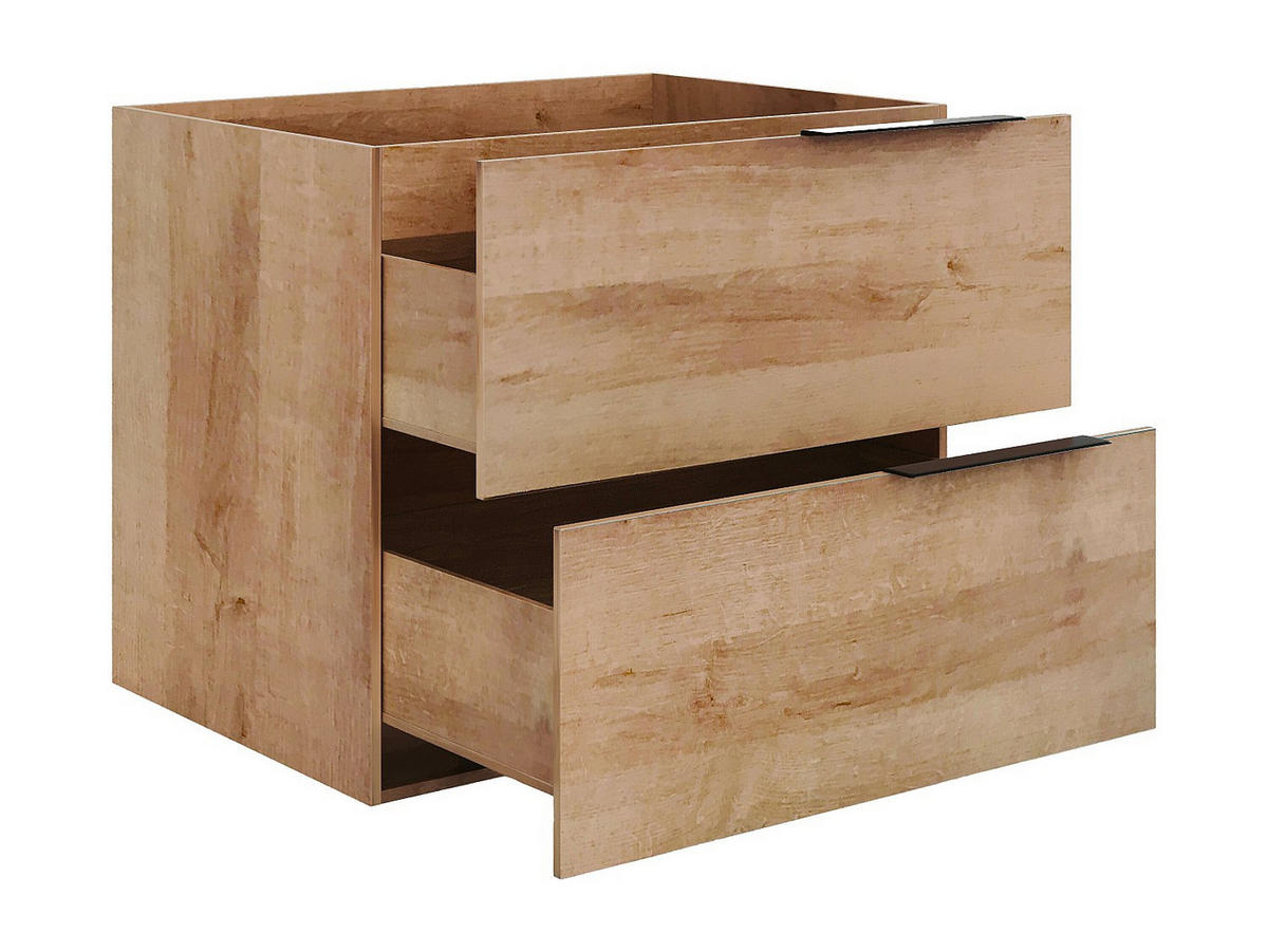 HÄNGENDER Waschbeckenunterschrank - Heller Naturton - 60 cm - NISAYA - Naturfarben, Holz (60/50/46cm) - Vente-Unique