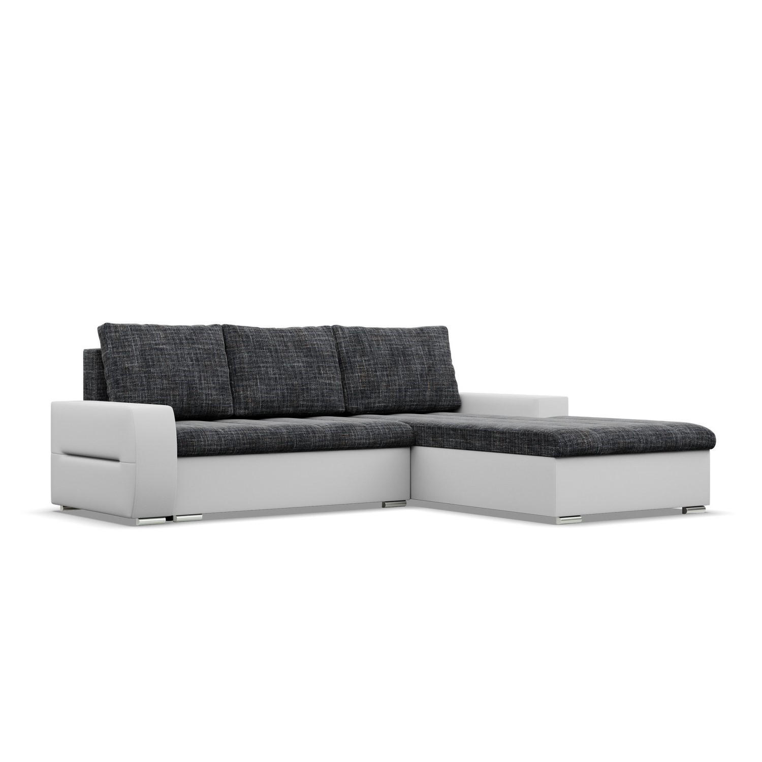 ECKSOFA MIT SCHLAFFUNKTION AURORA RECHTS, Schwarz + Grau - Schwarz/Grau, Textil (243/200cm)