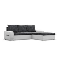 ECKSOFA MIT SCHLAFFUNKTION AURORA RECHTS, Schwarz + Grau - Schwarz/Grau, Textil (243/200cm)