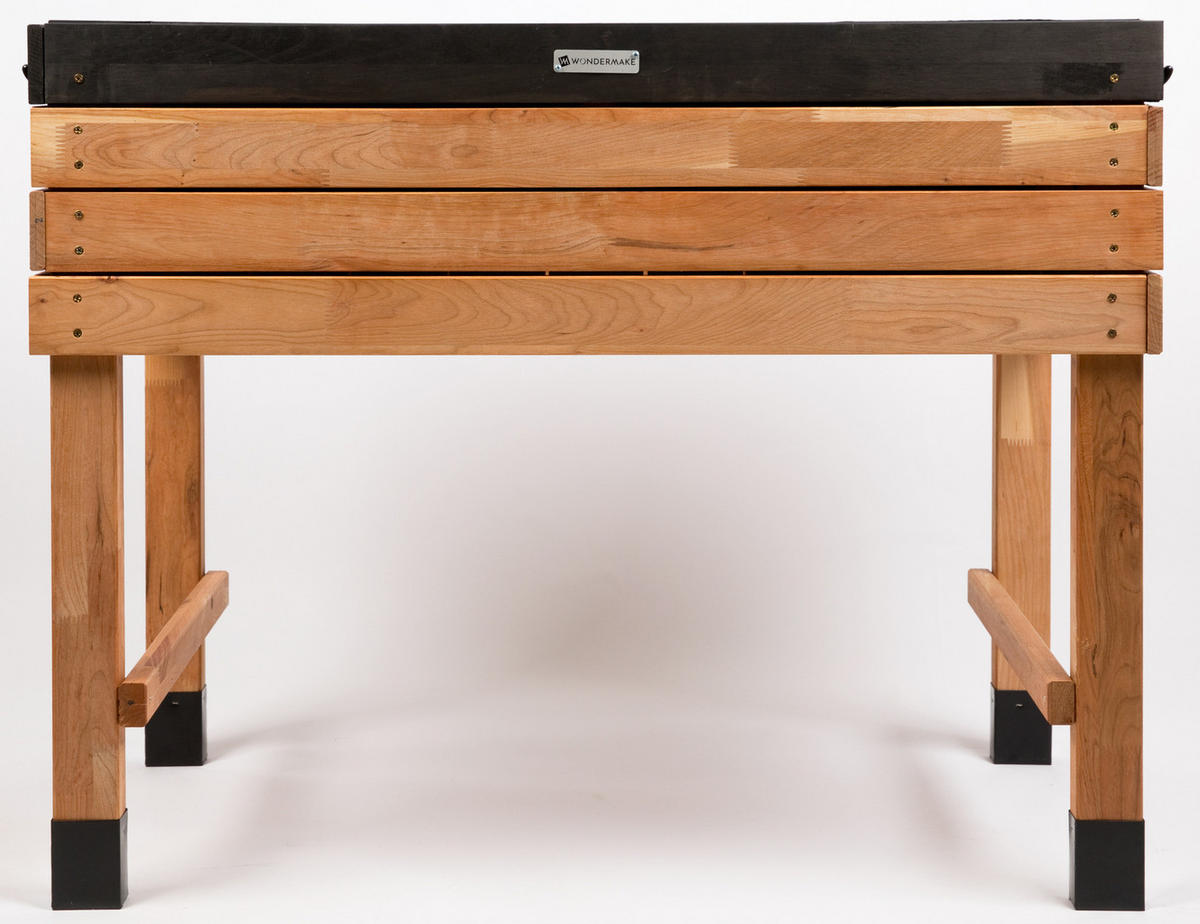 HOCHBEET aus Kirschbaum-Holz, rechteckig mit Vlies-Folie, für Garten & Balkon - Braun, Holz (100/80/55cm) - WONDERMAKE