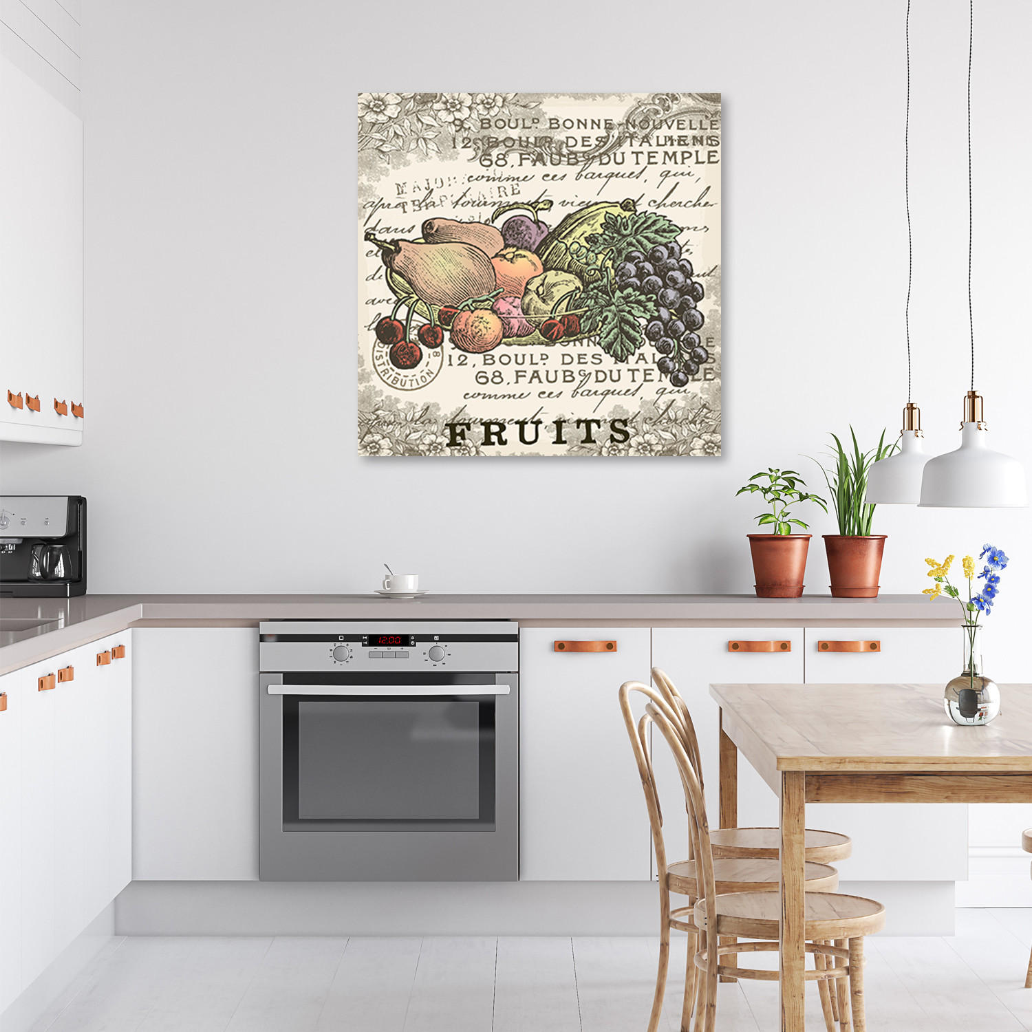 WANDBILD vintage früchte - Multicolor, Textil (40/40cm) - Feeby