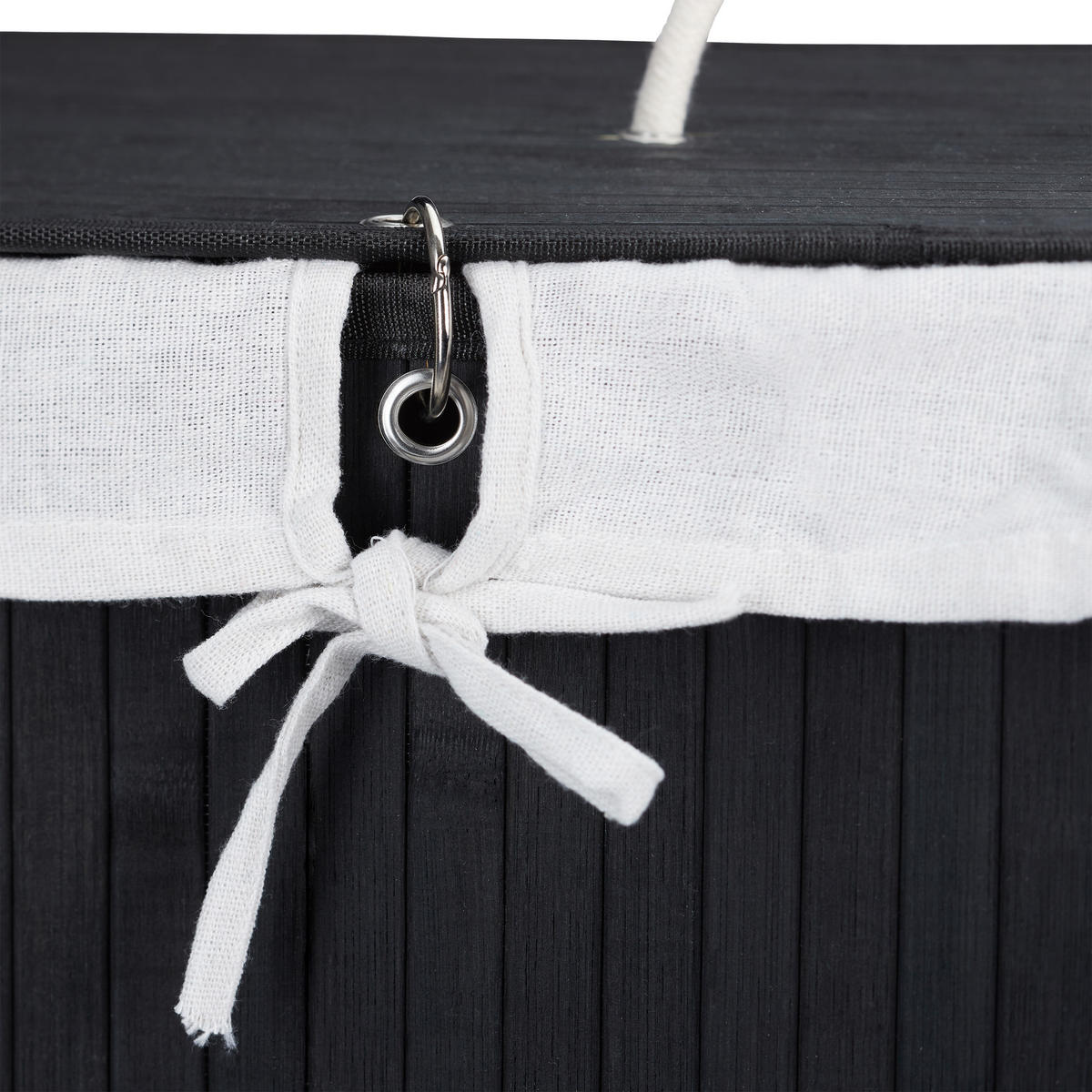 WÄSCHEKORB - Multicolor, Holz/Textil (55/63/35cm) - Relaxdays