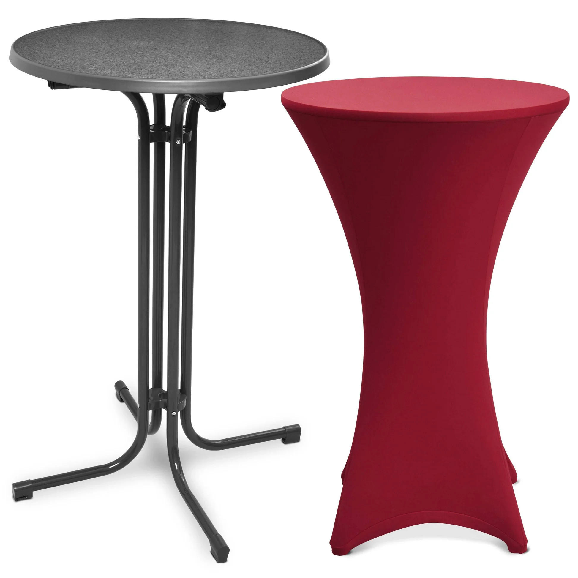 Beautissu Stehtisch Bordeaux 80x110x80 cm