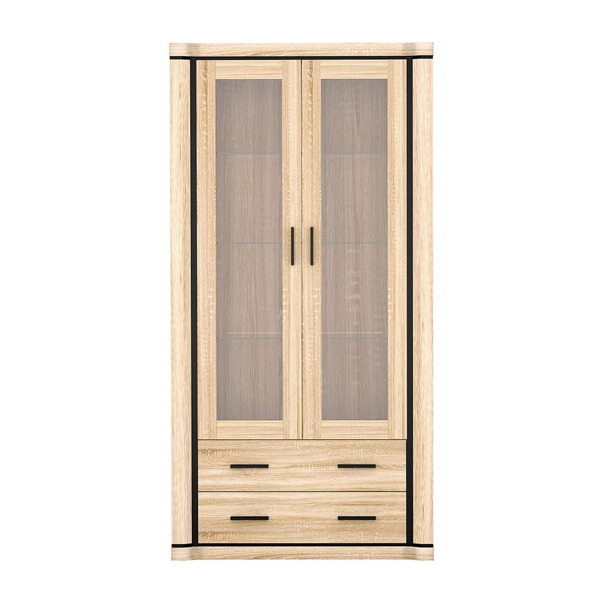 VITRINE Dallas D-17 97 x 192 x 45 cm Eiche Sonoma - Sonoma Eiche, Glas/Holzwerkstoff (97/192/45cm) - Koseto