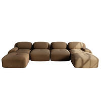 ECKSOFA 388/178/75 cm braun aus Cordstoff montagefrei mit ergonomischer Polsterung - Braun, Textil (178/388cm) - OKWISH