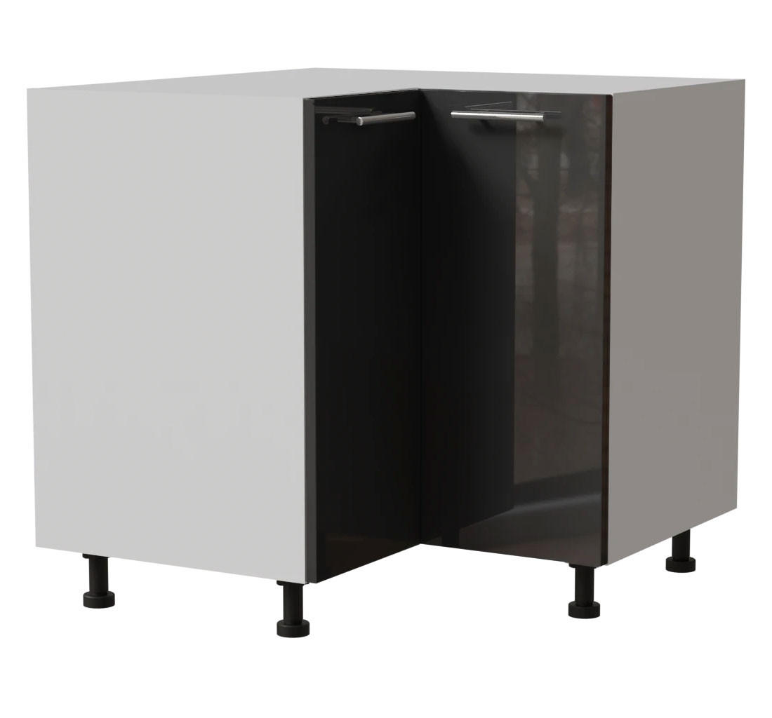 Feldmann-Wohnen Eckunterschrank Graphit, Weiß 84x82x84 cm