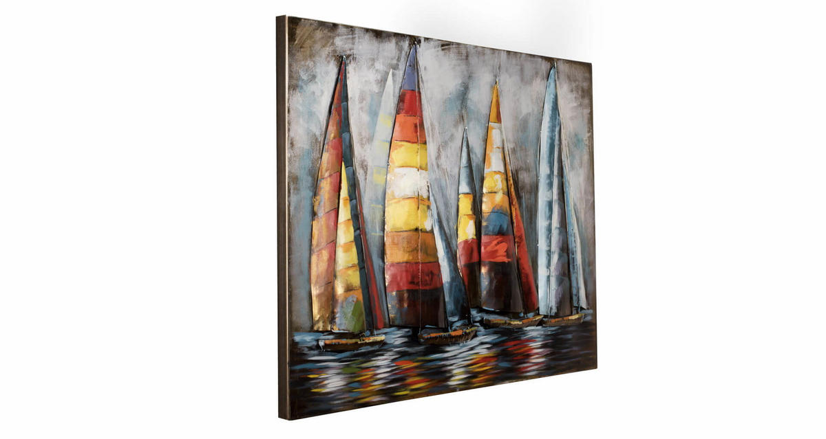 METALLBILD Bunt 100/70 cm - Blau/Multicolor, Metall (7.5/70cm) - KUNSTLOFT