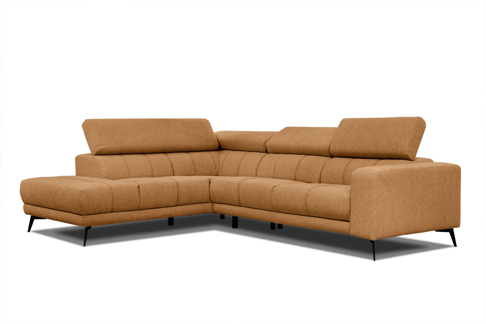 ECKSOFA MORELLO 5-Sitzer, orange - Schwarz/Orange, Holzwerkstoff/Textil (158/269cm) - Courtois Laville