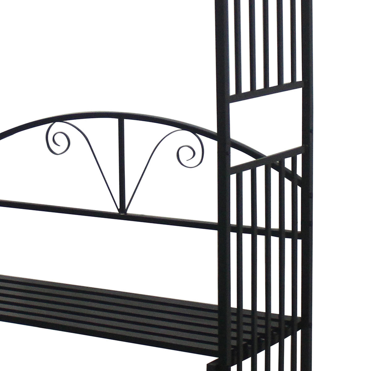 ROSENBOGEN Burton - Rankhilfe mit geschwungenem Oberteil und integrierter Sitzbank für 2 Personen. BxTxH: 150x50x230 cm - Schwarz, Metall (150/230/50cm) - TPFGarden