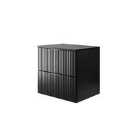 BADEZIMMERSCHRANK, Mattschwarz, 60 x 57 x 46 cm, Goldene Griffe - Goldfarben/Schwarz, Holzwerkstoff/Kunststoff (60/57/46cm) - 3XE LIVING