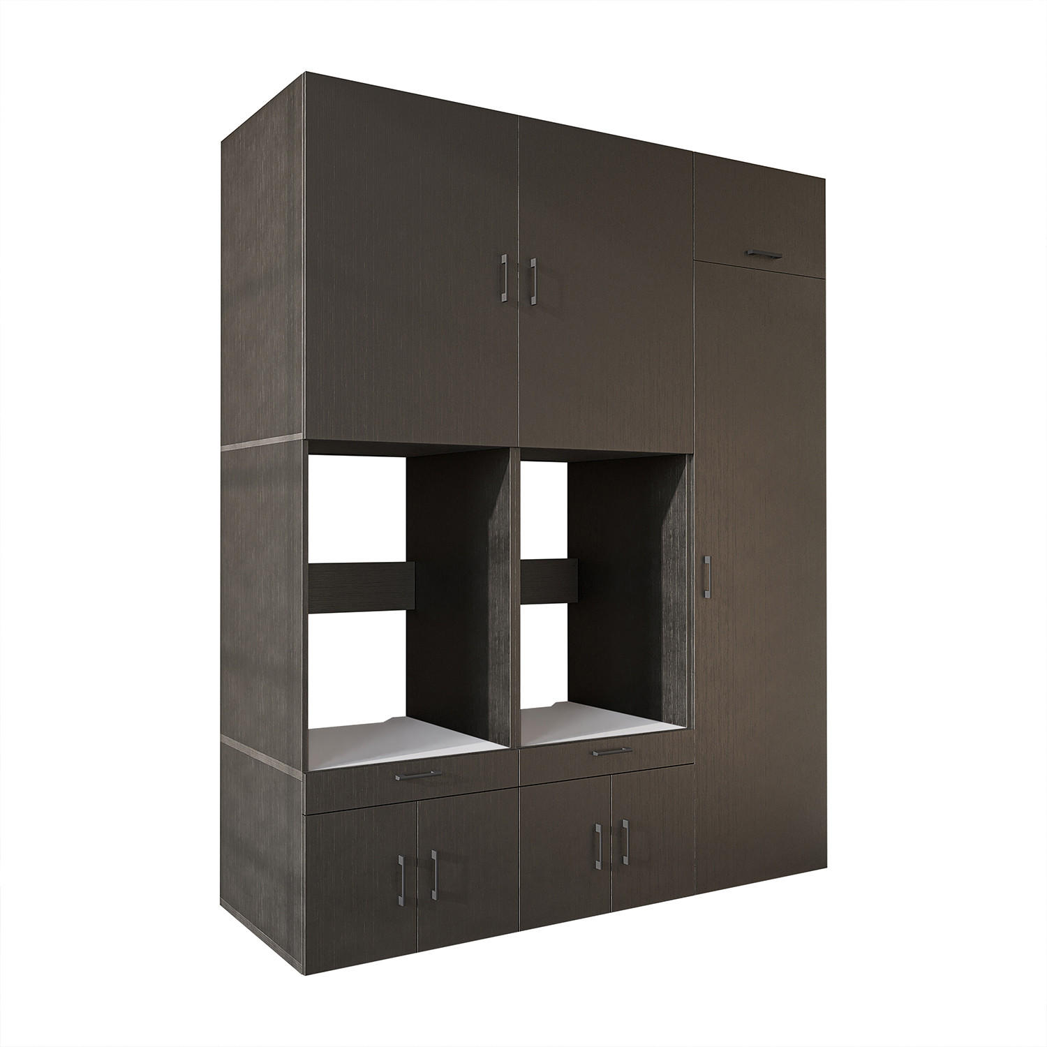WASCHMASCHINENSCHRANK Serie 3 194cm Breit, 240cm Hoch - Schwarz, Holzwerkstoff (194/240/67cm)