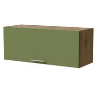 KLAPPHÄNGESCHRANK Brerra W4B/90 Eiche Artisan / RAL 6025 farngrün Matt 90 / 32,5 / 36cm mit Gasdruckdämpfer - Eiche Artisan/Grün, Holz/Holzwerkstoff (90/36/32.5cm) - Feldmann-Wohnen