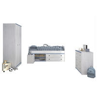 KINDERZIMMER-SET 4-tlg. Parisot Smoozy 26a Holzdekor Kiefer Weiß/Blau - Blau/Weiß, Kunststoff (100/1/200cm) - 58aufmkessel