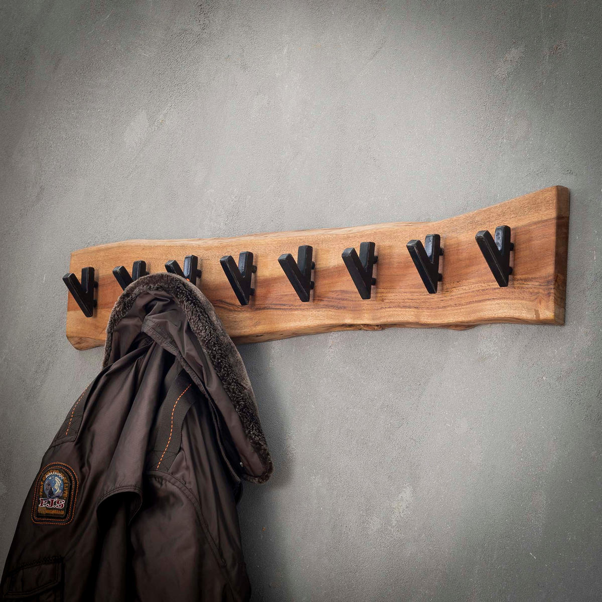 WANDGARDEROBE Edge Braun 90/9/15 cm - Braun, Holz (9/15/90cm) - Hoyz Collection